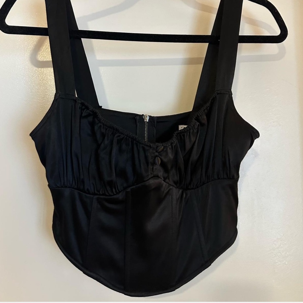 Black Satin Corset Top from Zara